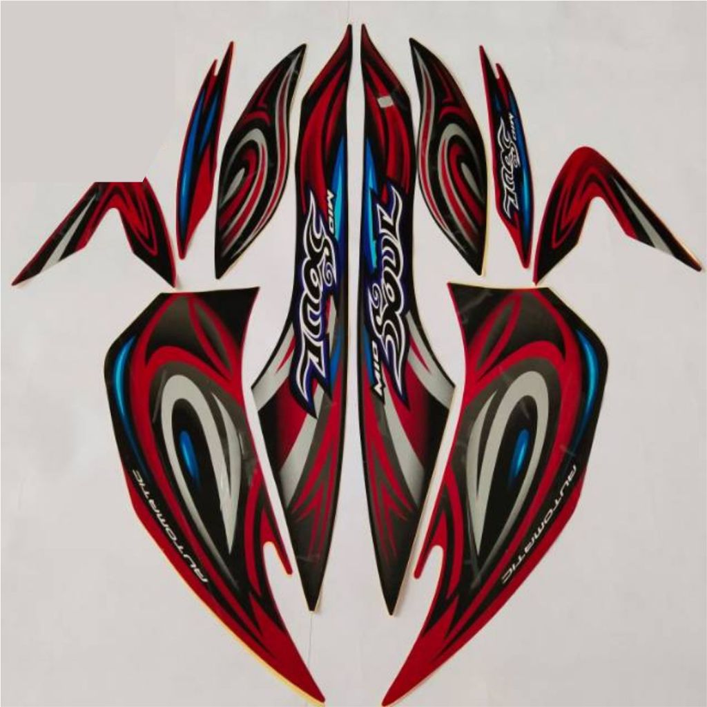 Stiker Striping Standar Yamaha Mio Soul 2008 Merah Hitam  Striping  Standar Termurah Dan Terlaris