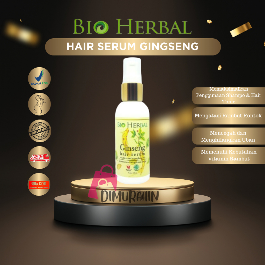 Bio Herbal Hair Serum - Bio herbal Ginseng Hair Serum 60ml - Hair Serum 60ml 100% Original