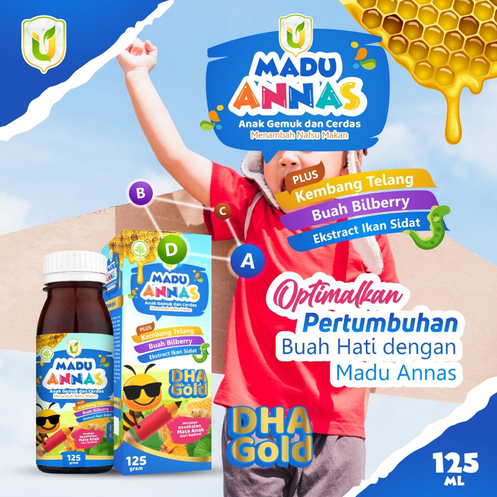 Madu Vitamin Anak Sehat Cerdas Madu DHA Gold 125 Gram