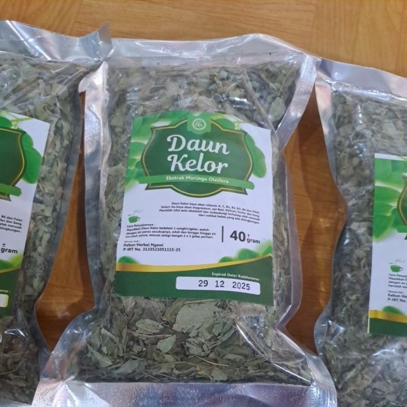 

Teh seduh daun kelor curah penambah tenaga alami original 40gr