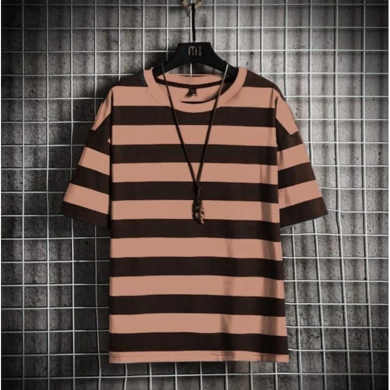 kaos salur garis garis garis stripe kartun pria dan wanita/baju salur distro terharu