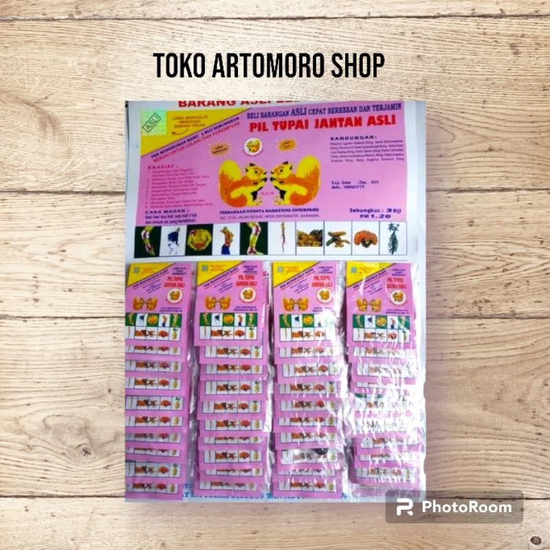 pil tupai jantan asli 40bks