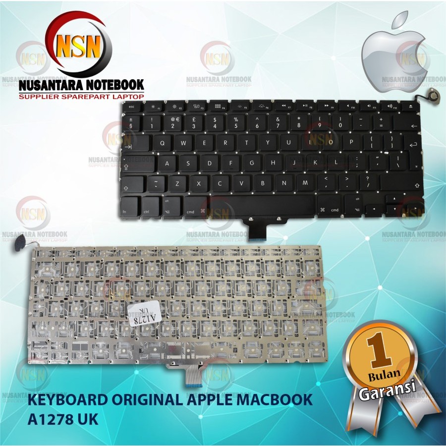 Keyboard Original A1278 UK For Macbook Pro 13 2009 - 2012