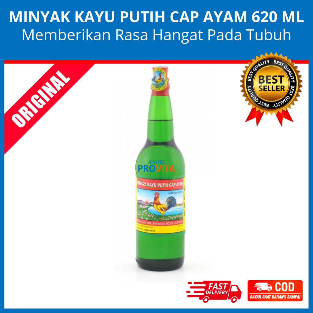 MINYAK KAYU PUTIH CAP AYAM BOTOL KACA 620 ML -  Meredakan Masuk Angin / Sakit Kepala
