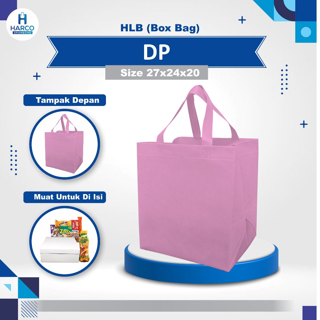 

Tas Hajatan Kotak Nasi | Tas Spunbond Polos | Tas Aqiqah Polos | Box Bag 27x24x20