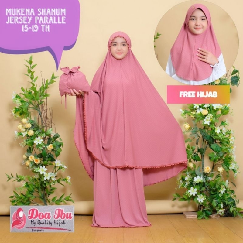 MUKENAH ANAK UK L FREE JILBAB ORI DOA IBU