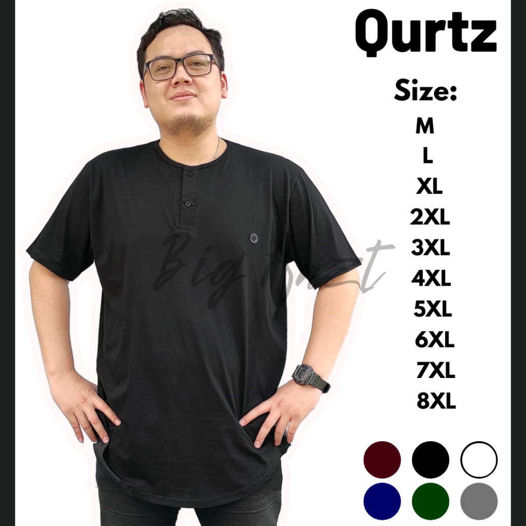(PROMO) Kaos Kurta lengan pendek Pria Oversize Dewasa Muslim Jumbo Bahan Cotton Combad 30s Premium |
