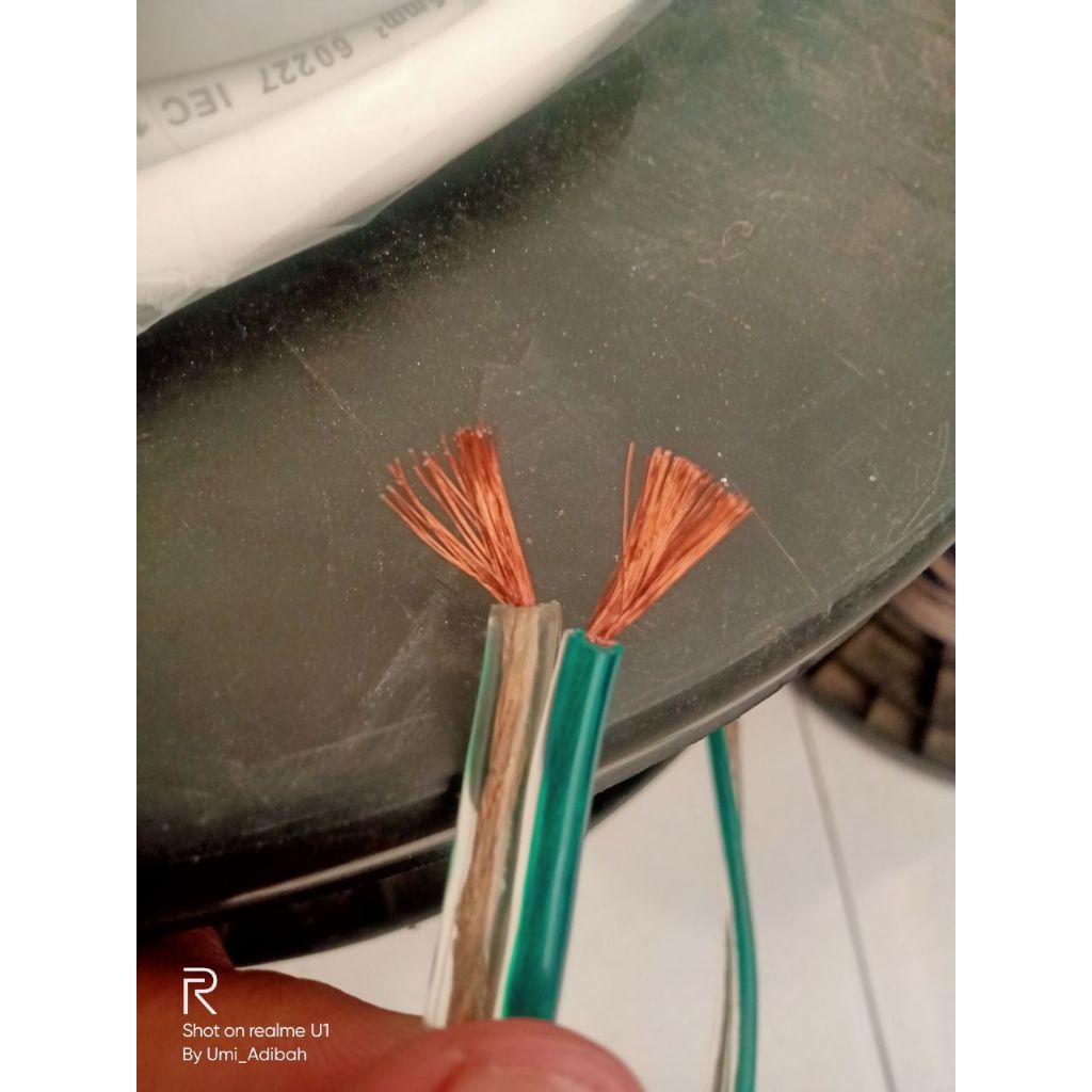 KABEL LISTRIK 1 METER TRANSPARAN KABEL SERABUT PER ROL 2 X 120MM