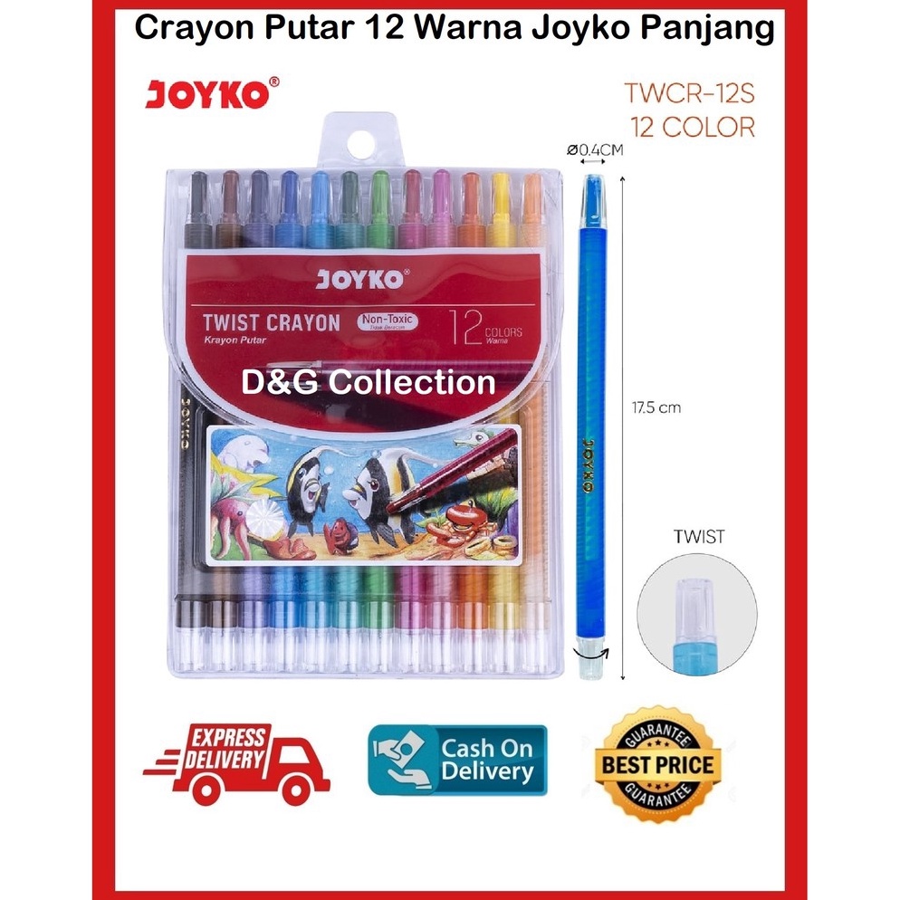

ART U6H CRAYON KRAYON OIL PASTEL PUTAR JOYKO 12 WARNA PANJANG