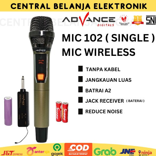 ADVANCE MIC WIRELESS SINGLE MIC 102 ADVANCE MIC PROFESIONAL WIRELESS MICROPHONE SINGLE