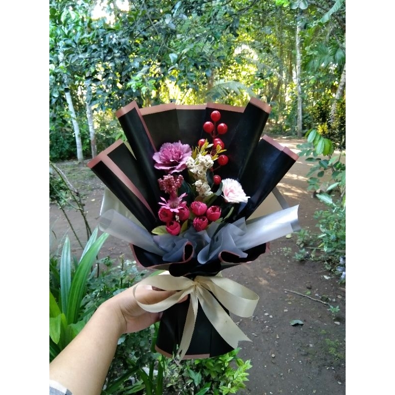 Bouqet bunga artificial/Bouquet uang/bouquet snack/bouquet hijab premium