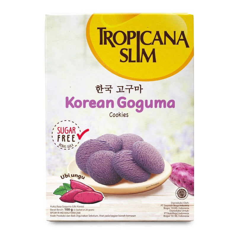 

Tropicana Slim Korean Goguma Cookies (5 Sch) - Snack Biskuit Diet Rendah Kalori Bebas Gula