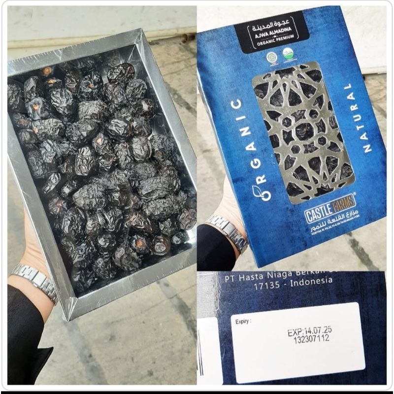 

Kurma ajwa castle farms premium jumbo organik kemasan 1kg dan 500gr kurma nabi