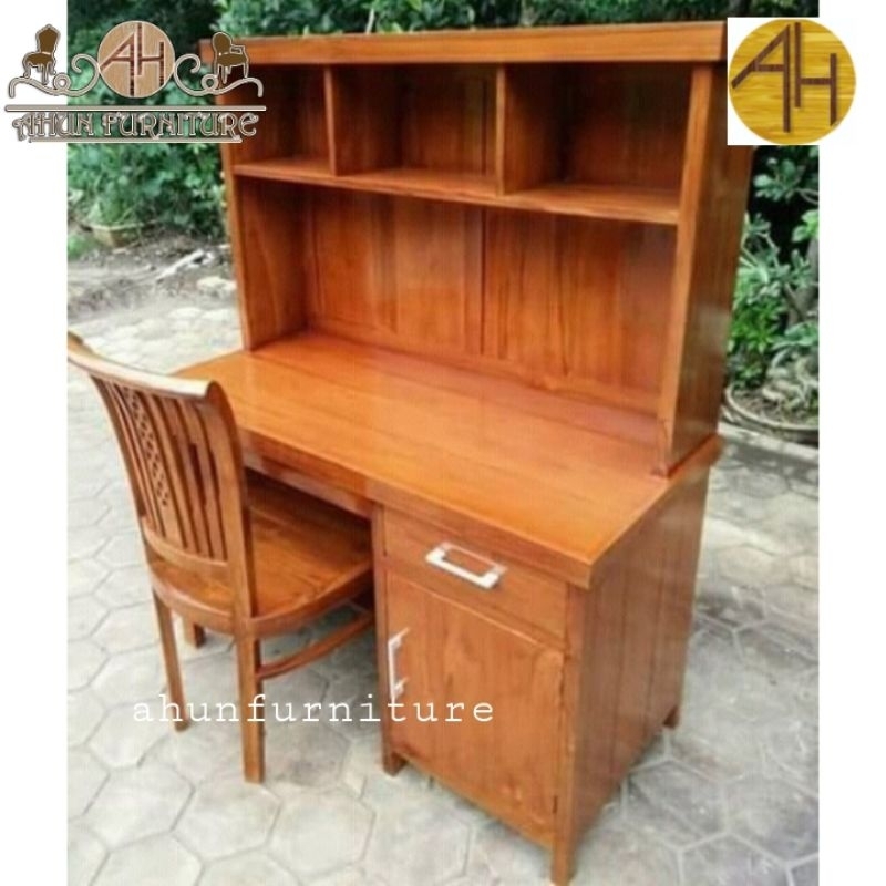 meja belajar,meja kerja dan kursi belajar jati minimalis