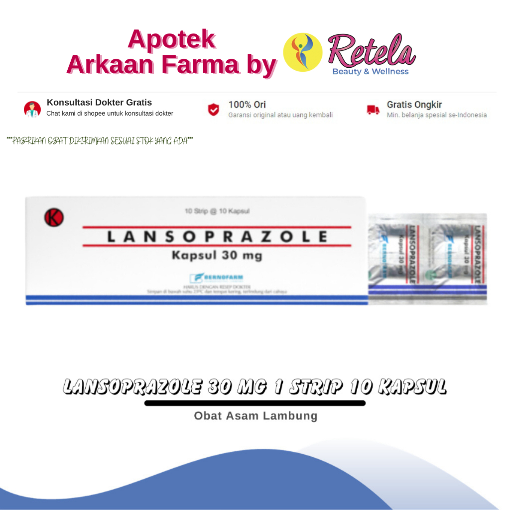 Lansoprazole 30 Mg 1 Strip 10 Kapsul / Obat Asam Lambung