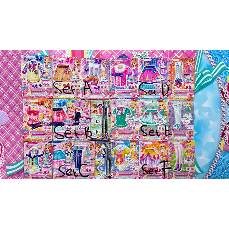 Kartu Aikatsu Jepang Asli Set Cute Dreamy Crown Angely Sugar Aurora Fantasy Akari Ichigo Madoka Orig