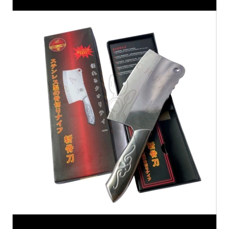 Pisau daging stainless steel/pisau koki B018/Parang stainless tebal