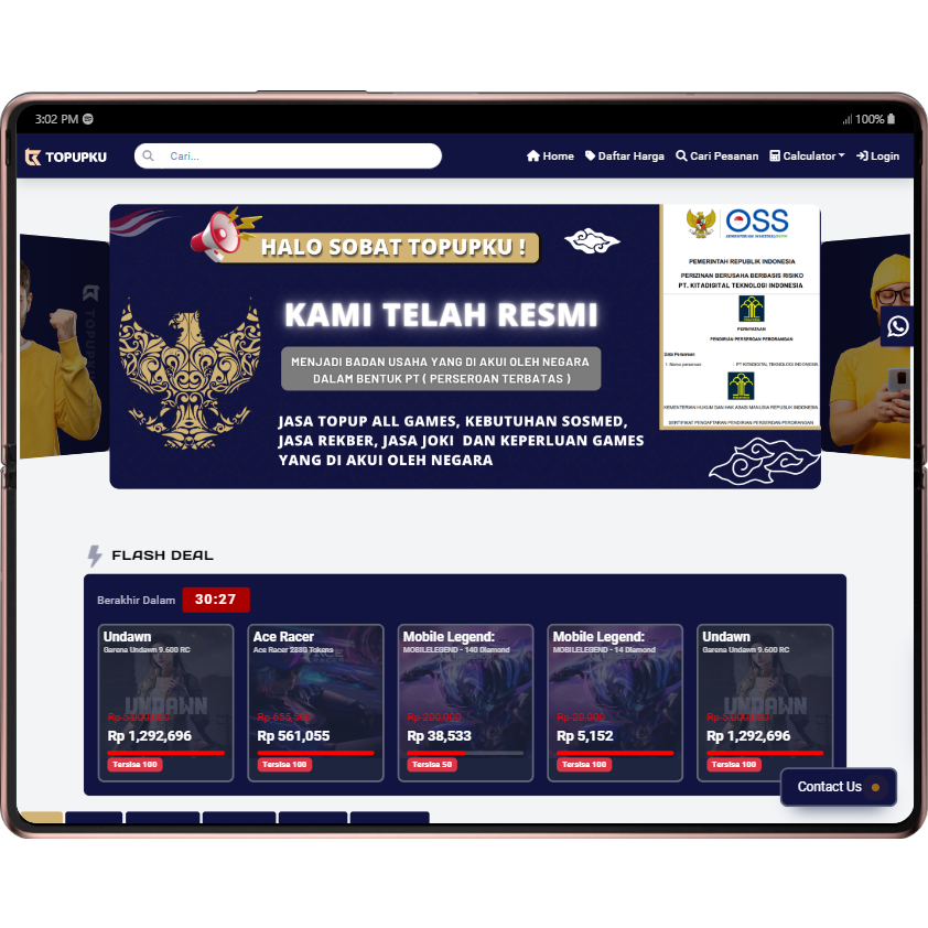Website Top Up Otomatis | Jasa pembuatan website Top Up Game dan PPOB Otomatis