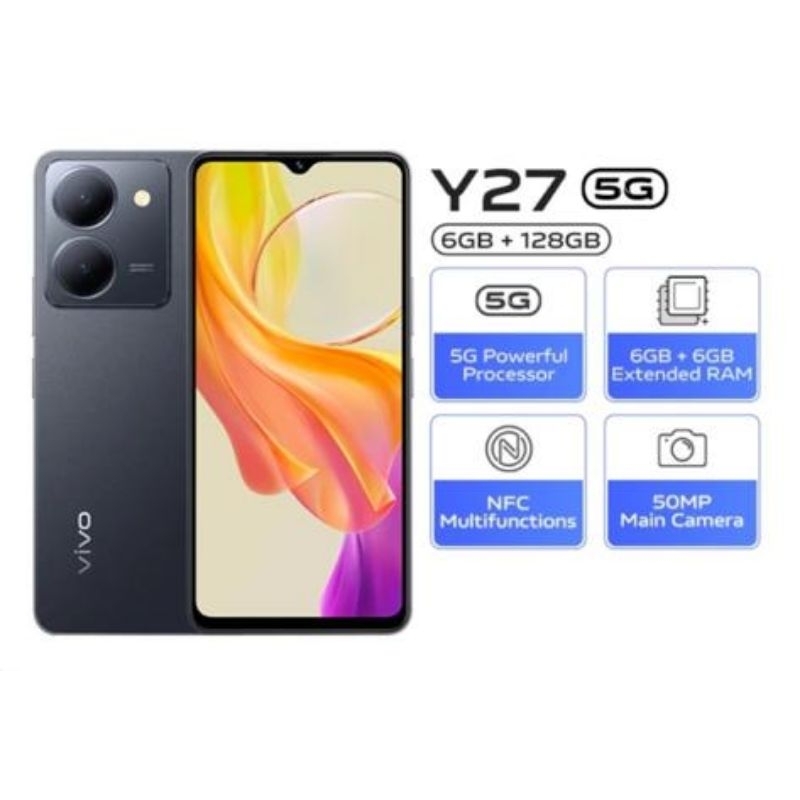 VIVO Y27 5G 6GB+6GB|12GB 50MP main camera NFC Multifunctions 5G powerful processor
