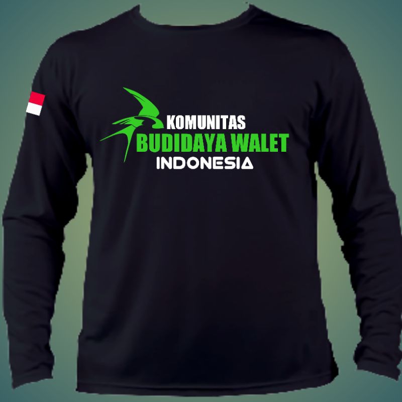 KAOS BAJU KOMUNITAS PETANI WALET, BUDIDAYA WALET INDONESIA, LENGAN PANJANG DAN PENDEK, BAHAN TEBAL K