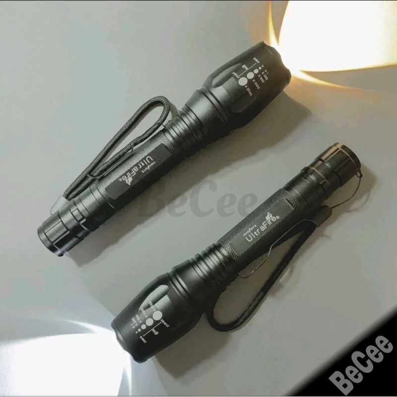 Senter LED Cree Long Range ZOOM IN ZOOM OUT Super Terang