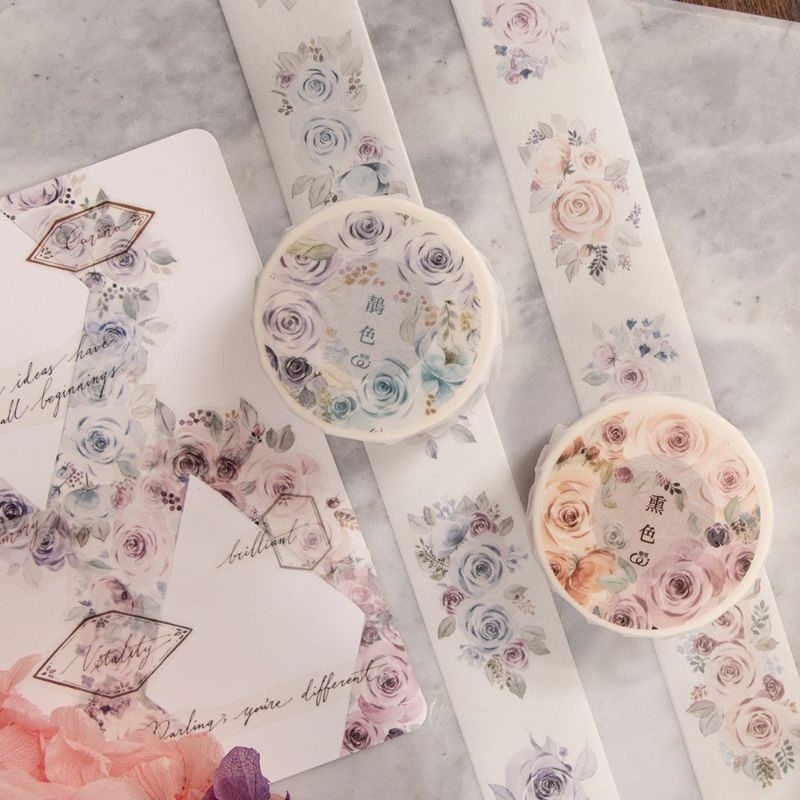 

Loi Design - Blue Rose, Pink Rose - 3cm Washi Tape (SAMPLE)