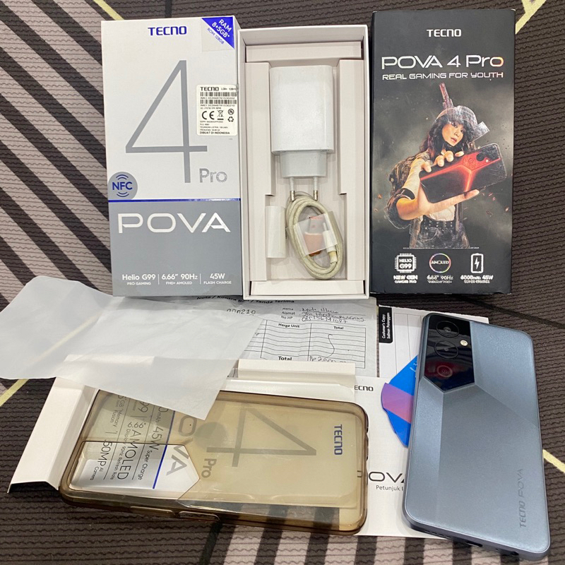 tecno pova 4 pro ram 8 / 128 resmi fullset original