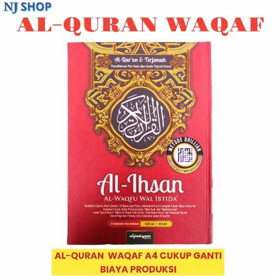 ORIGINAL AL-QURAN UKURAN JUMBO LANSIA A4 AL-QURAN TRANSLIT INDONESIA PERKATA DAN TERJEMAHAN PERKATA