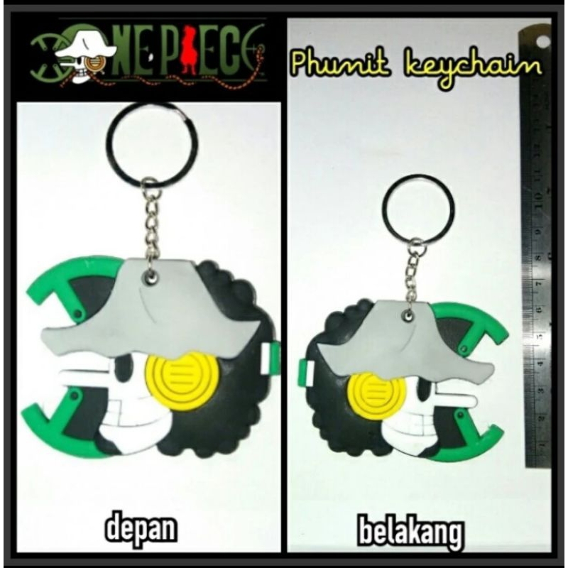 gantungan kunci one piece usopp - rubber pvc / karet pvc. dua muka