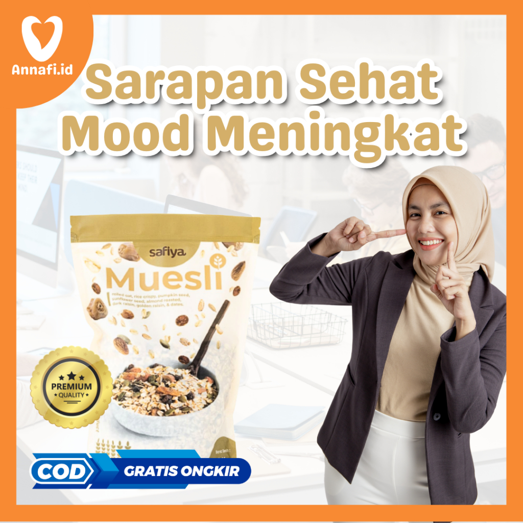 

Annafi - Granola Muesli 1kg Makanan Sehat / cereal oatmeal / makanan sarapan / menu sarapan / minuman sereal / sarapan diet / sarapan sehat