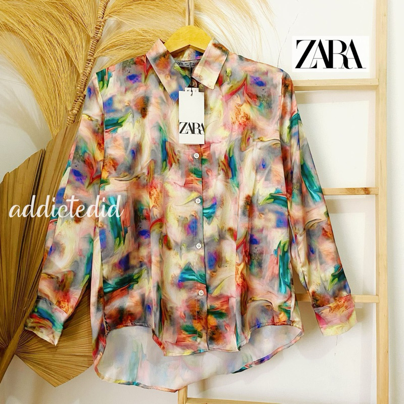 KEMEJA ZARA SATIN TIE DYE