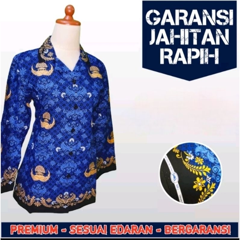 BAJU KORPRI KERAH HITAM PRIA DAN WANITA TERBARU sragam batik korpri wanita / batik korpri wanita / s