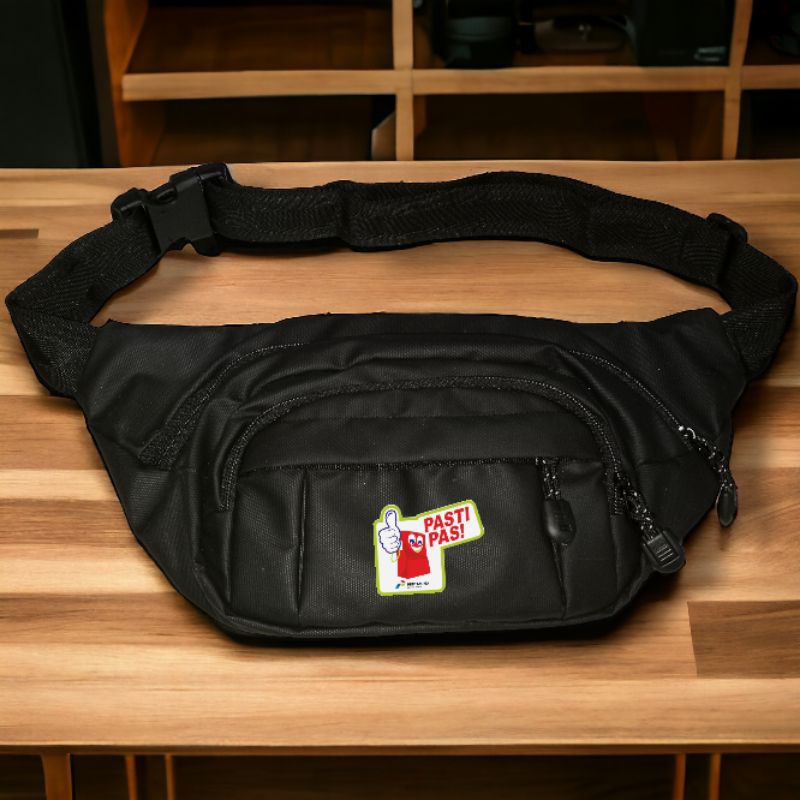 official tas selempang anti air bahan bimo waistbag pertamina / tas kerja pria