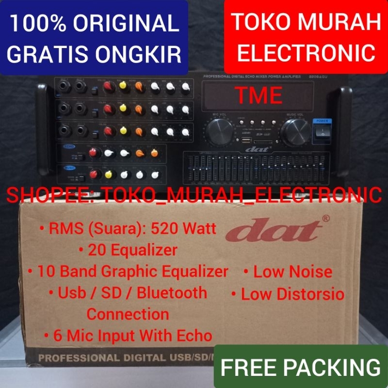 TME - Amplifier Dat 208AQU Original Usb Dan Bluetooth Ampli Dat Salon Speaker