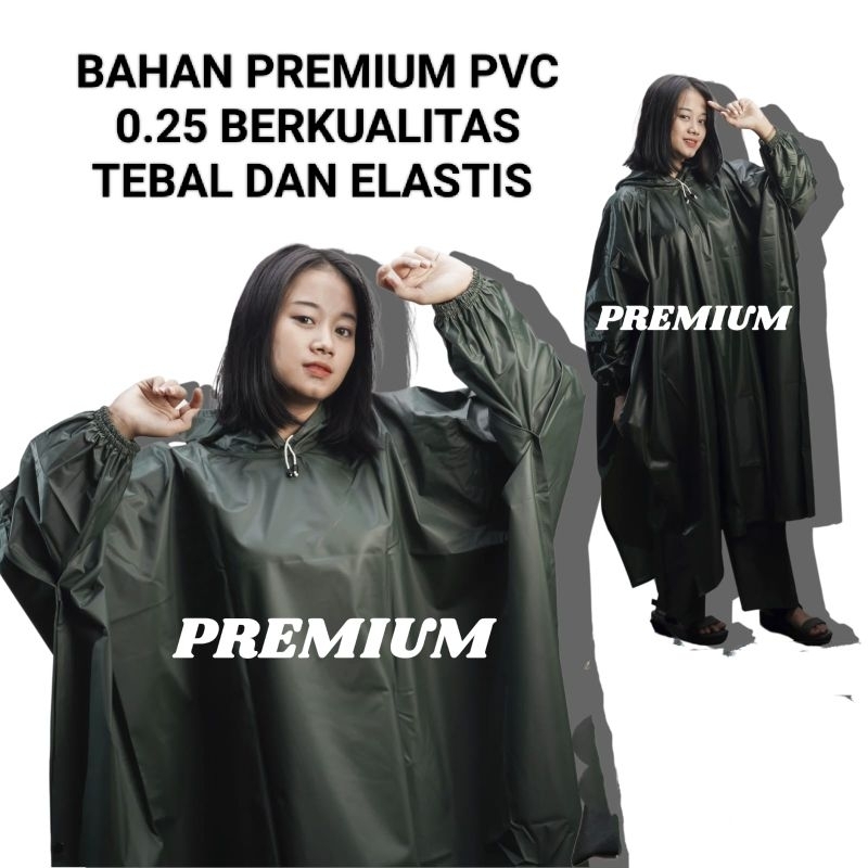 LANGSUNG KIRIM Jas Hujan Ponco Lengan/ Kelelawar Bahan Tebal Premium **