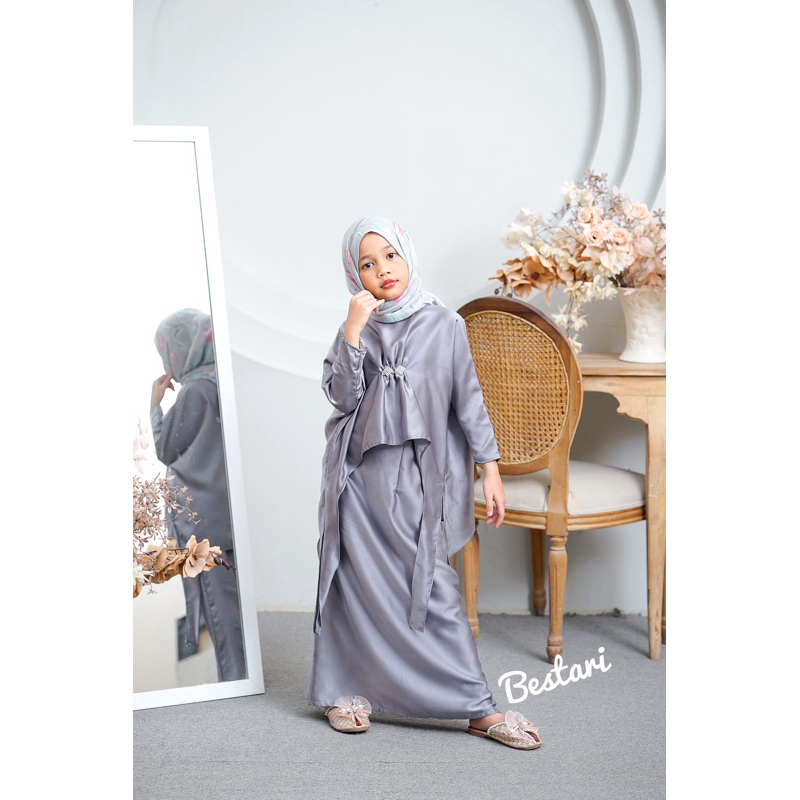 Bestari | Baju Kurung Zulaika Anak umur 1  -13 tahun / baju muslimah anak / One Set Anak / Kaftan Le