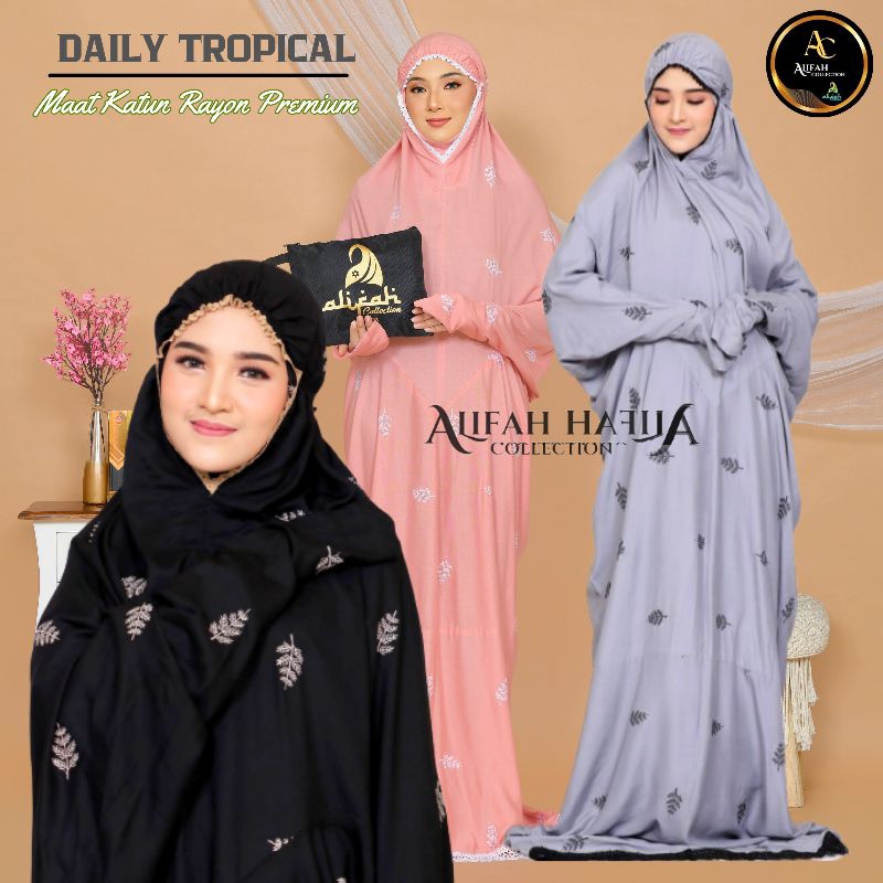 Mukena Jumbo Terusan Dewasa Rayon Premium Adem Bordir Timbul + Tas – Mukena Lajuran Alifah