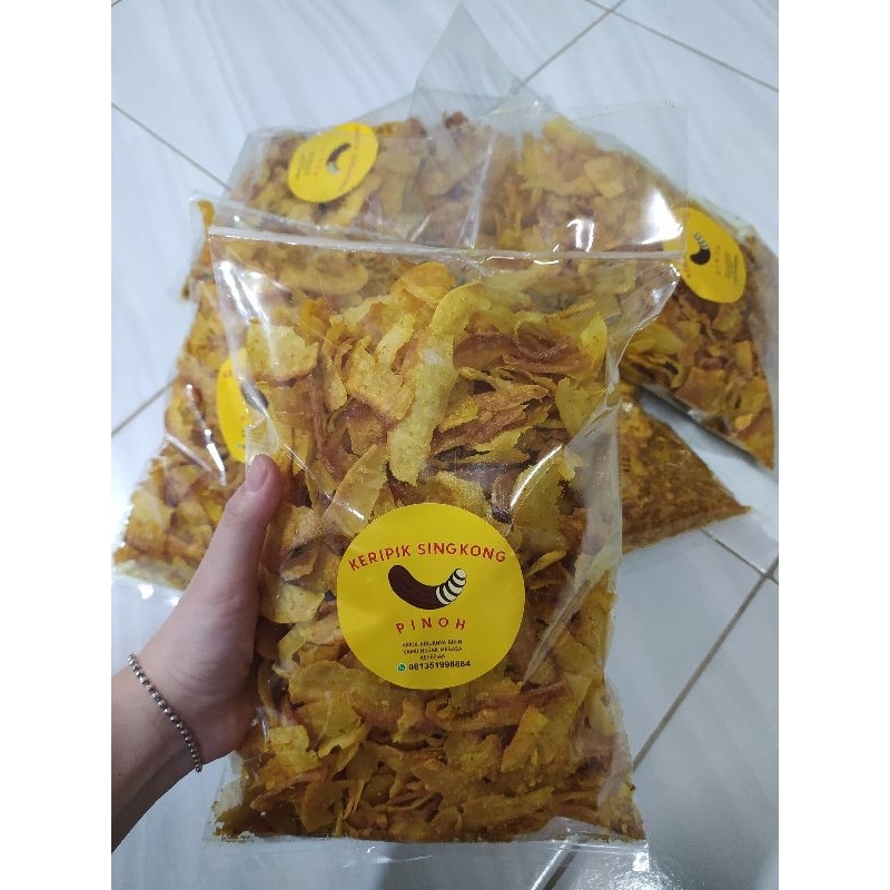 

Kripik singkong khas pinoh 1kg pedes kunyit