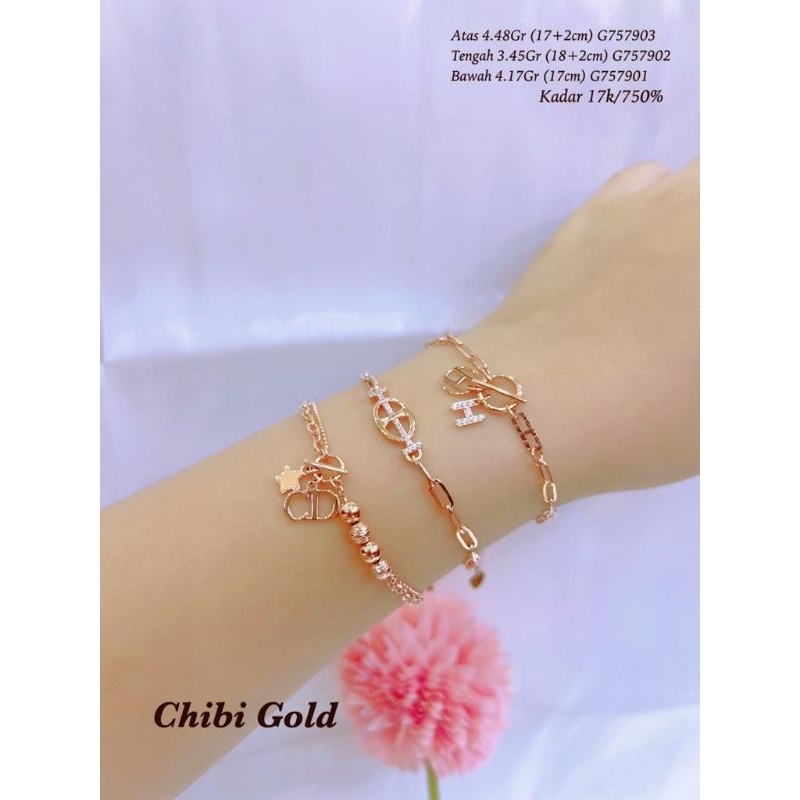 CHIBIGOLD - Gelang tangan emas 750 kadar 17k G757903 - chibigold