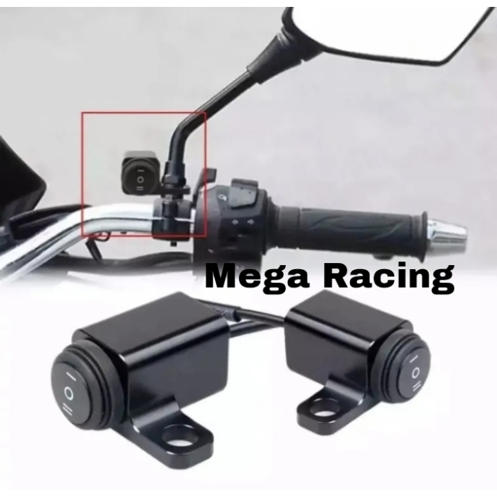 Saklar ON OFF ON Spion Motor 3 Switch Bulat Bahan Besi Breket Klem Spion