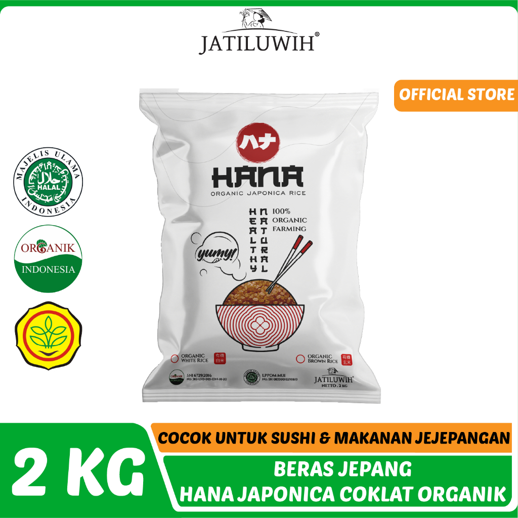 

Beras Jatiluwih Beras Jepang Coklat Organik 2kg - GI Lebih Rendah