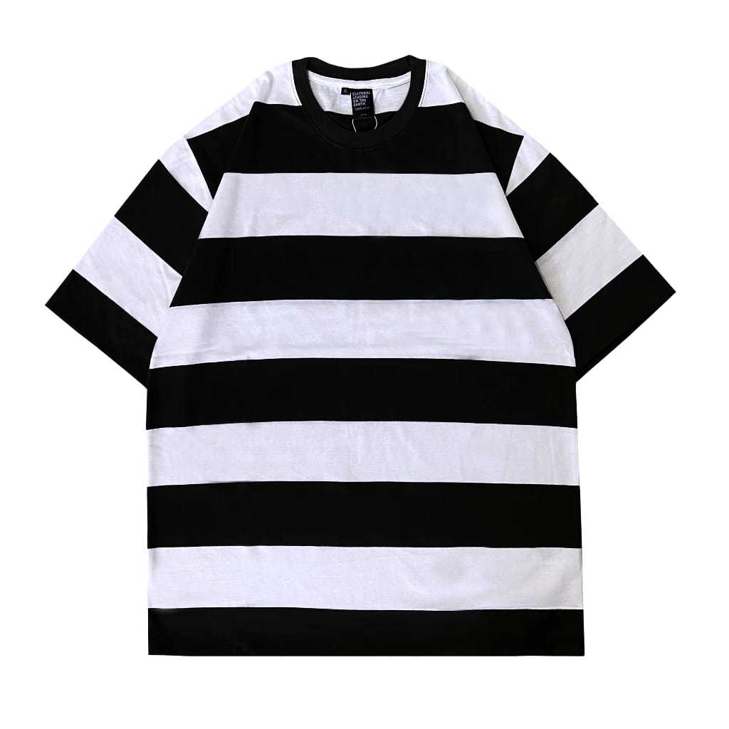 Kaos stripe lengan pendek/kaos distro pria/kaos salur pria wanita/kaos garis garis dewasa pria