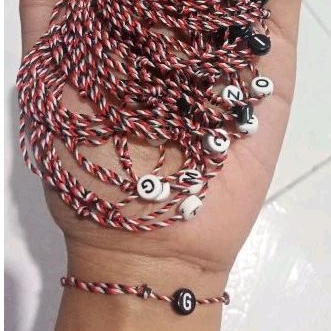 Gelang Tridatu Nama Couple, INISIAL HITAM PUTIH, TALI TRIDATU ATAU TALI HITAM..GELANG