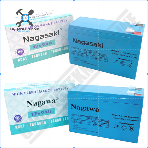 Baterai Sprayer Hama Elektrik 12V 9AH  NAGASAKI / Aki Sprayer Hama 9A Ampere 12Volt NAGAWA Baterai A
