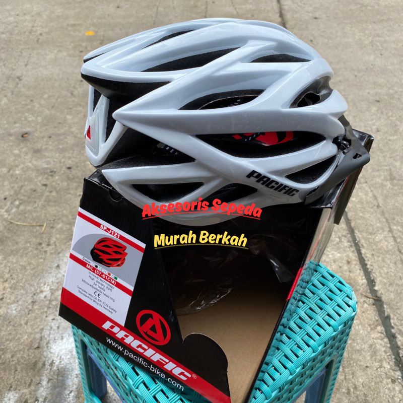 HELM SEPEDA PACIFIC WITH LED ORIGINAL ASLI HELM SEPEDA GUNUNG LIPAT DLL