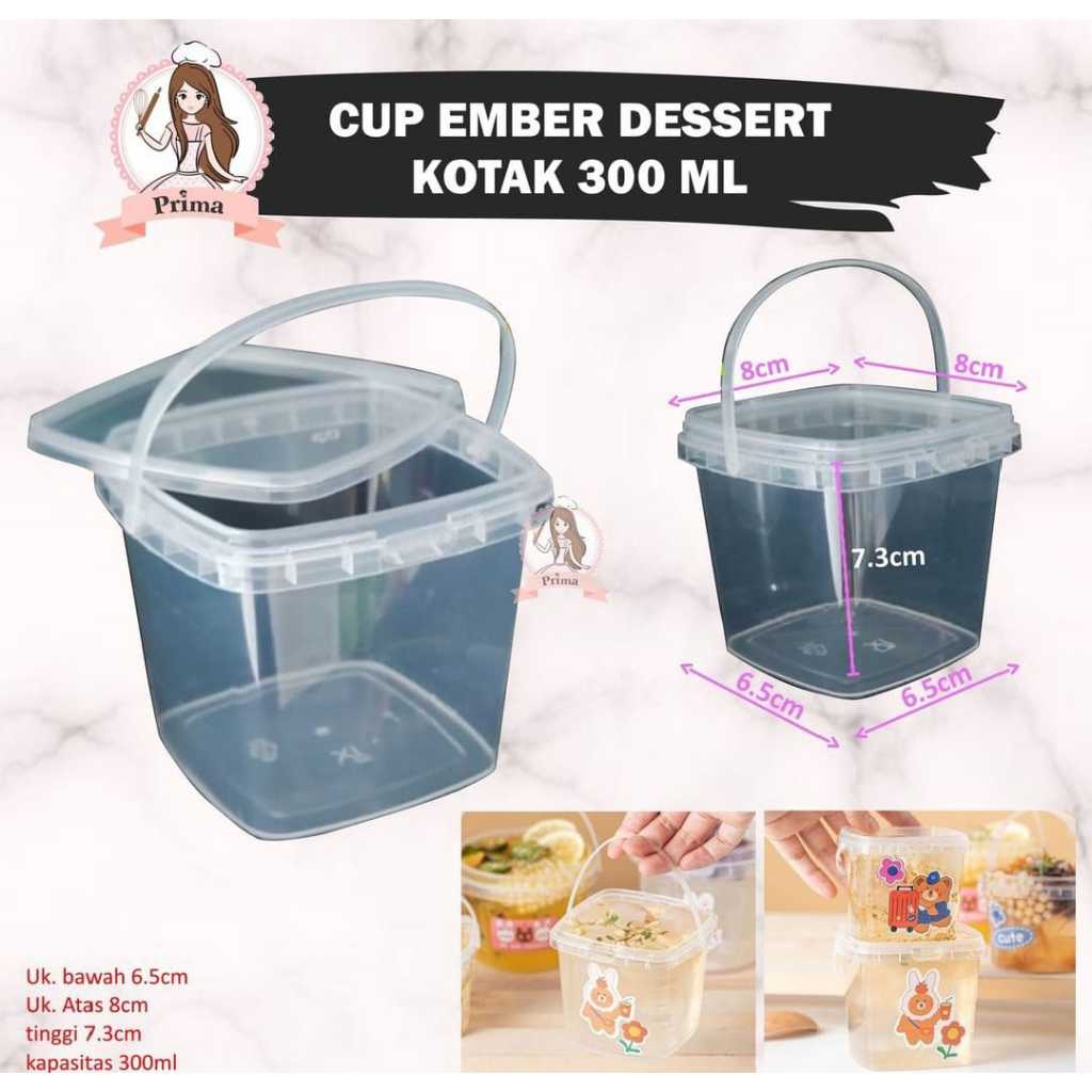 CUP EMBER DESSERT KOTAK 300 ML (ISI 5 PCS)