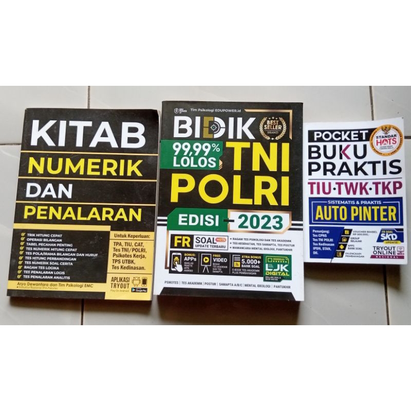 Buku tes psikotes TNI/POLRI 3 buku