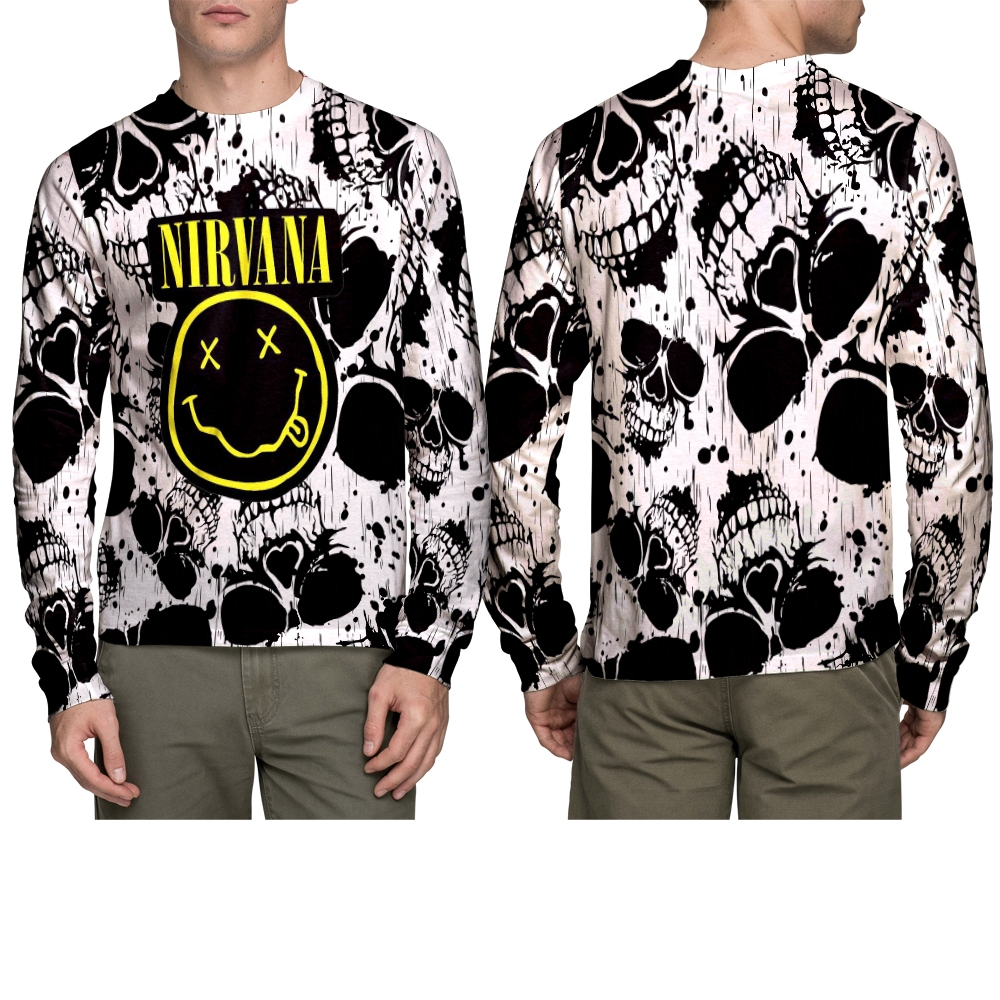 KAOS PRIA NIRVANA // KAOS LENGAN PANJANG NIRVANA // T-SHIRT PRIA LENGAN PANJANG NIRVANA