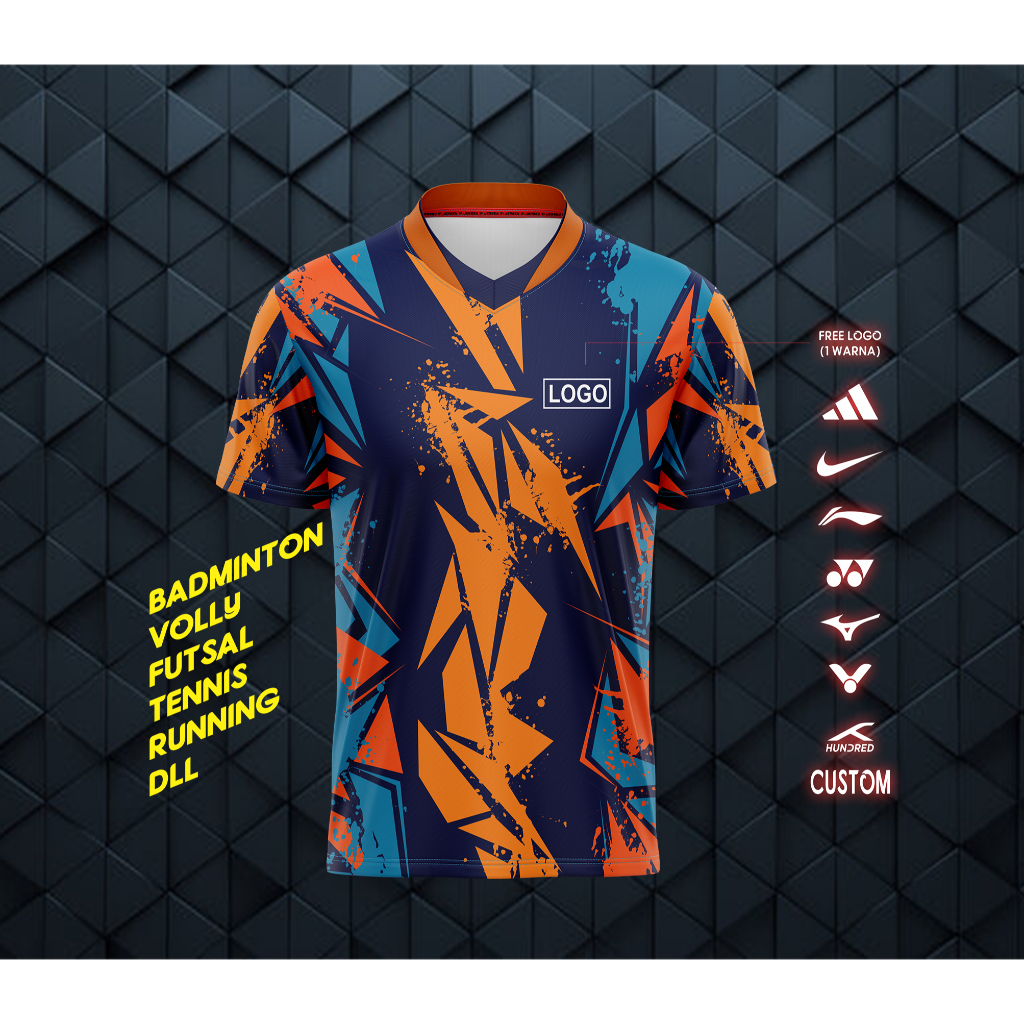 BAJU BADMINTON KAOS BULUTANGKIS CUSTOM DESAIN BEBAS (FREE DESAIN + NAMA)