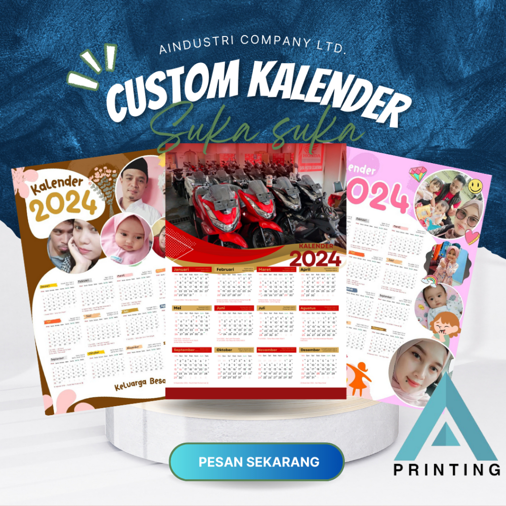 

KALENDER DINDING A3 / BEBAS CUSTOM / CUSTOM FOTO KELUARGA / CUSTOM KARTUN / DLL